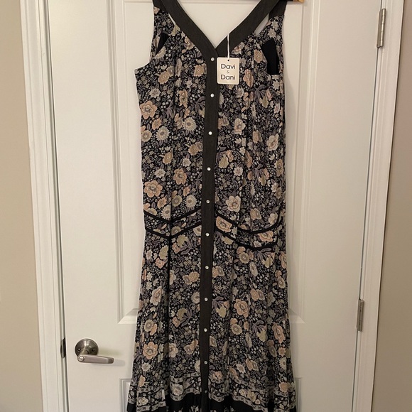 NWT Vici for Davi & Dani Floral Sleeveless Long Vest Duster Maxi Dress - Picture 8 of 13